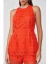 TOP CAVA RENDADO COM PEPLUM 