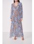 VESTIDO LONGO FLUÍDO ESTAMPA FLORAL CÉU & CAMEL