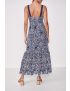 VESTIDO MARINHO LONGO RODADO CORPETE CORAÇÃO BORDADO