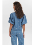 BLUSA DENIM COM FLORES MANGA BALONADA NUIBIZA