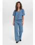 BLUSA DENIM COM FLORES MANGA BALONADA NUIBIZA