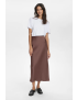 SAIA MIDI IVORY ACETINADA CHOCOLATE