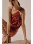 VESTIDO LANTEJOULAS OMBRO COM FLOR