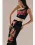 SAIA MIDI RETA CROCHET BORDADO FLORES