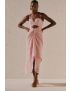 VESTIDO MIDI JAQUARD CUT OUT DECOTE CORAÇÃO FENDA FRANZIDA