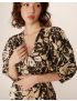 VESTIDO MIDI ESTAMPA PINE MANGA BALONADA