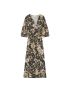 VESTIDO MIDI ESTAMPA PINE MANGA BALONADA