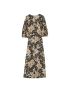 VESTIDO MIDI ESTAMPA PINE MANGA BALONADA