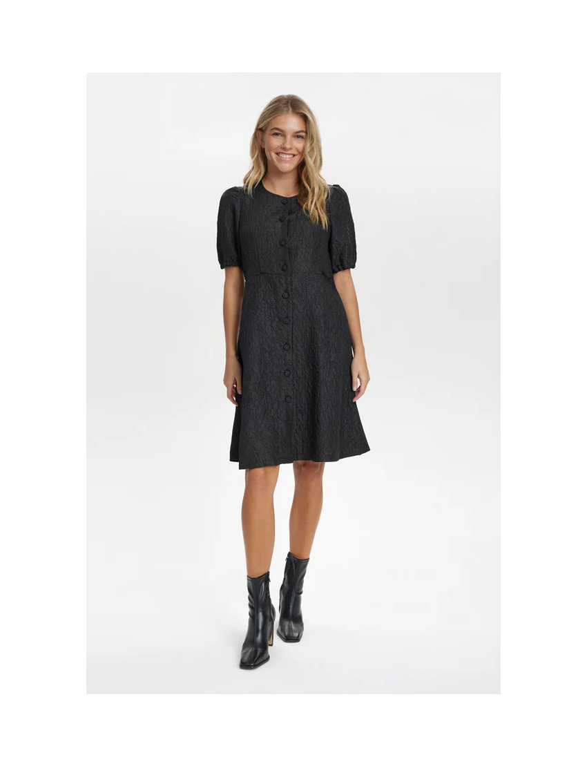 VESTIDO ROMÂNTICO BROCADO MANGA BALONADA DANIELLE