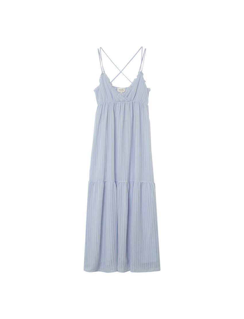 VESTIDO LONGO ALÇAS COM BABADOS