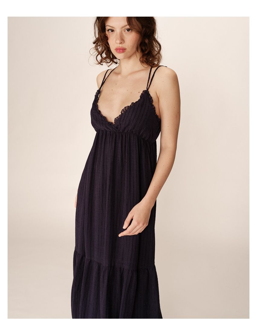 VESTIDO LONGO ALÇAS COM BABADOS